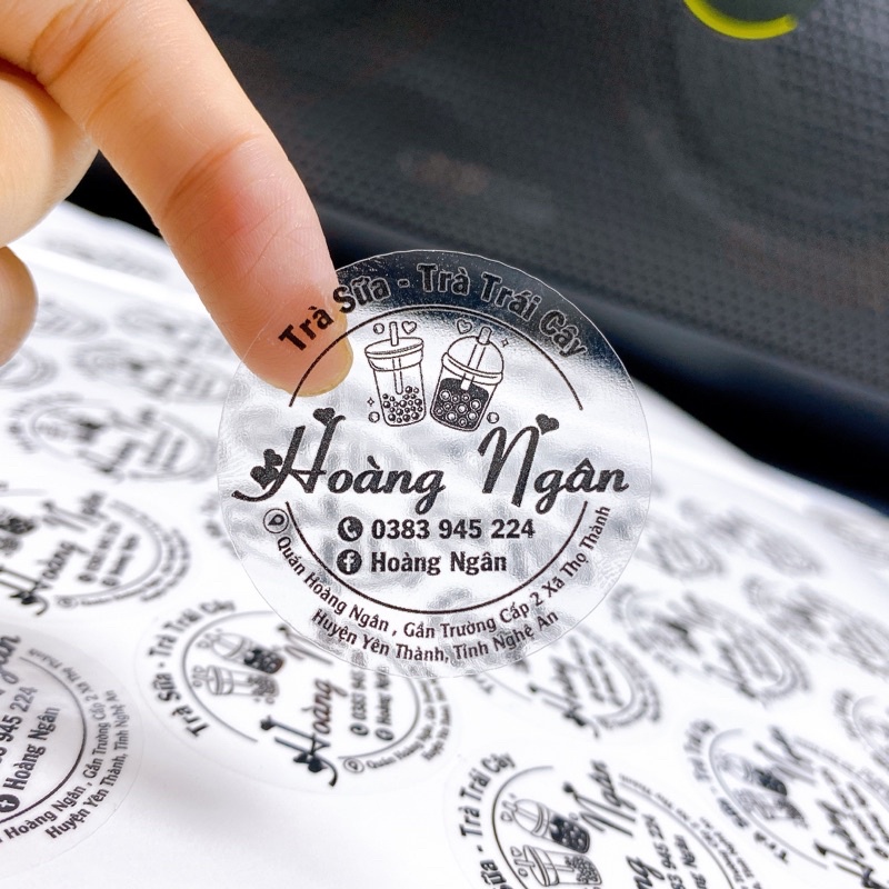 TEM DECAL TRÀ SỮA in theo yêu cầu KHỒ GIẤY A3
