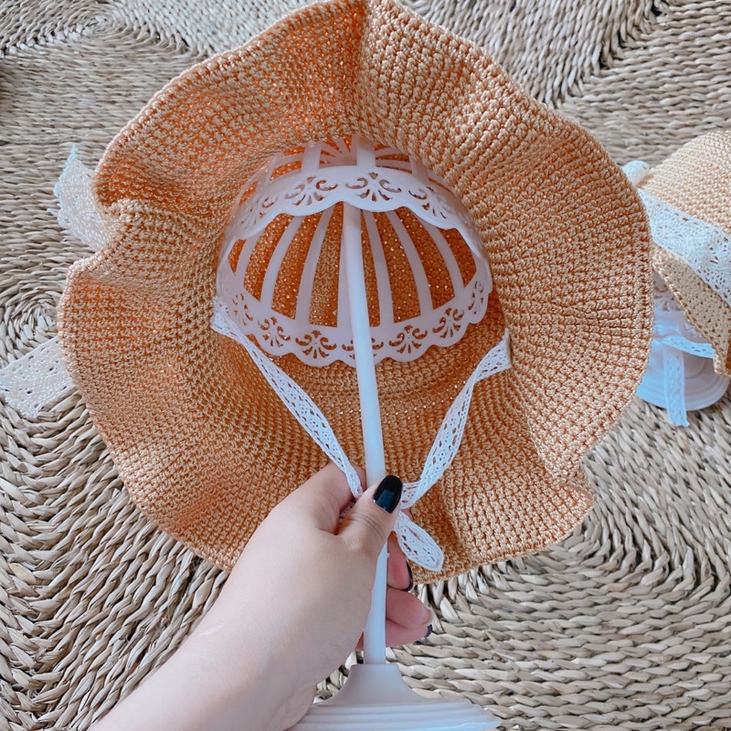 Nón sợi vành to cho bé - cho mẹ