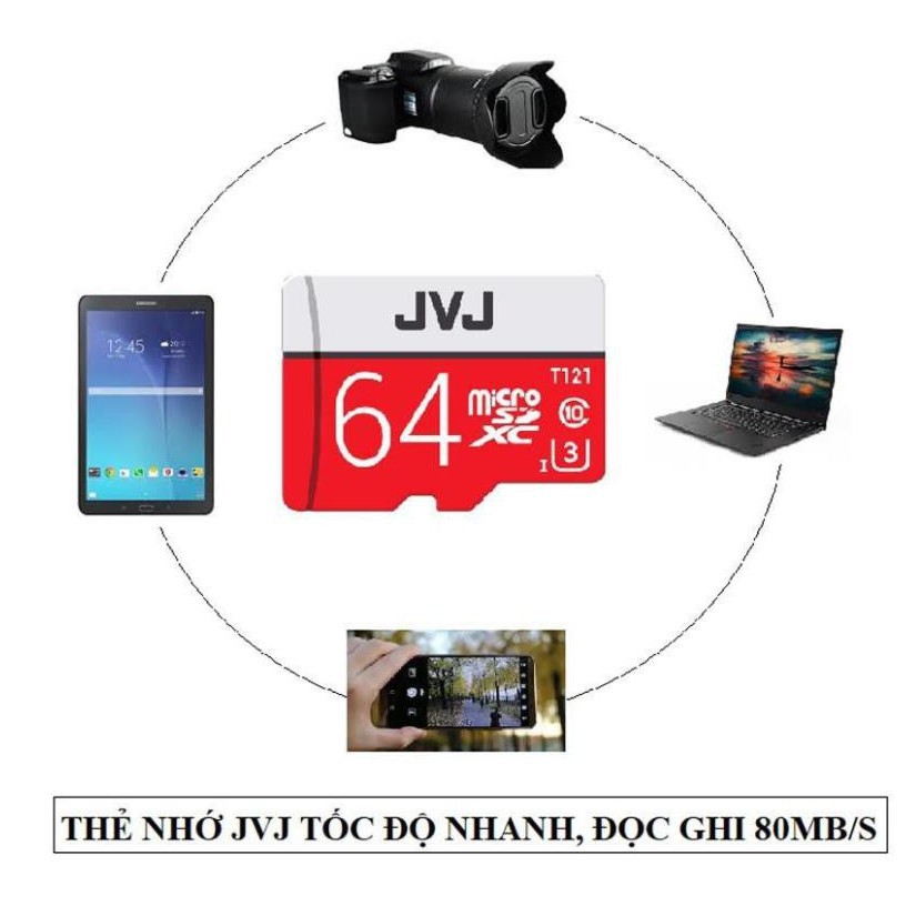 Thẻ nhớ 16/32/64/128GB JVJ Pro U3 Class 10 [CHÍNH HÃNG] Chuyên dùng CAMERA tốc độ cao, điện thoại, cam hành trình