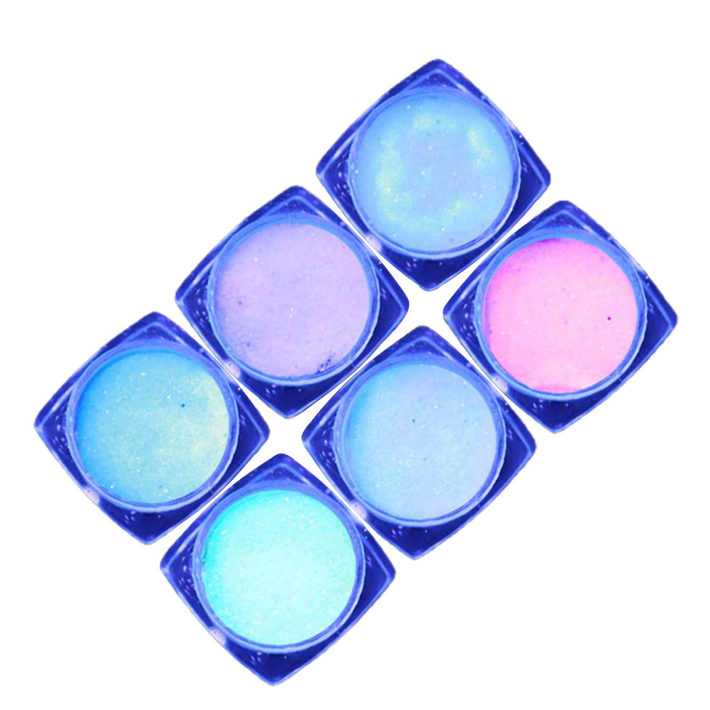 [Hàng mới về] Set 6 Hộp Kim Tuyến Dạ Quang Trang Trí Móng Tay