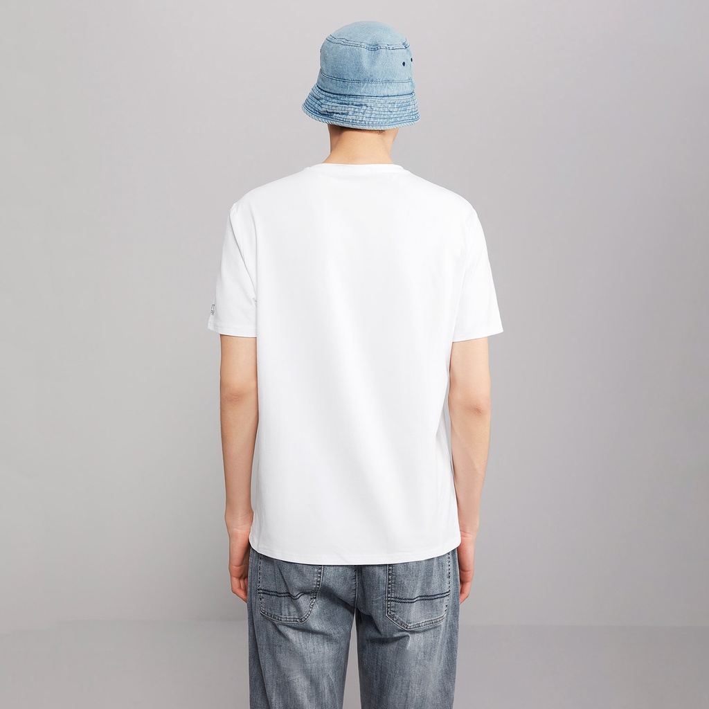 HLA - Áo Thun Nam Ngắn Tay Phối Họa Tiết Marine Sailing Print Short Sleeve T-shirt