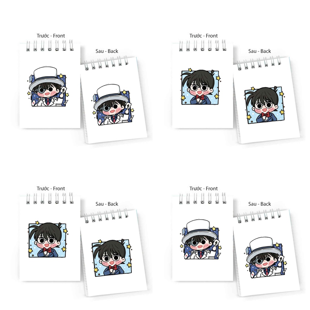 Sổ tay in hình CONAN KAITO KID Thám tử lừng danh lò xo 6x10 ghi chú tiện lợi học tập xinh xắn anime chibi