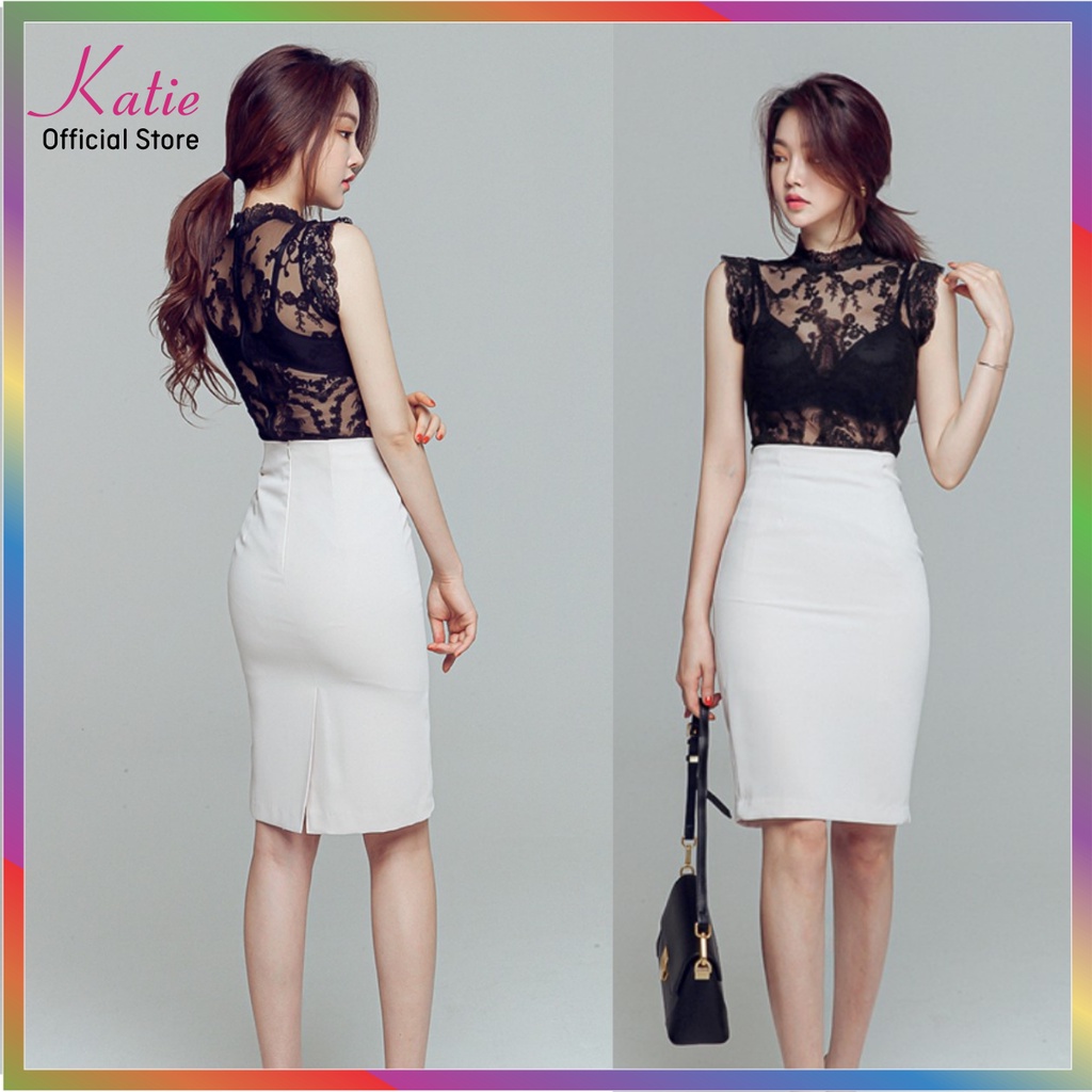 Chân Váy Công Sở Bút Chì Đến Gối Katie,chất Liệu Chân Váy Ôm Co Giãn Cao Cấp Phù Hợp Big Size 40 Đến 80kg Nhiều Màu Cv55