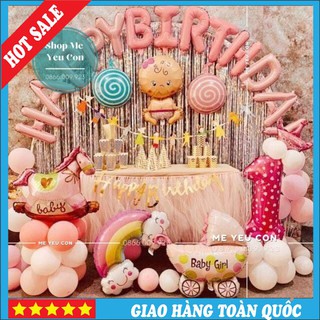 Trang Trí Sinh Nhật Cho Bé Gái Tuổi Ngựa, Set Ngựa Hồng, Combo Trang Trí Tiệc Sinh Nhật Đầy Tháng Mẫu Mới 🌸HOT SALE🌸