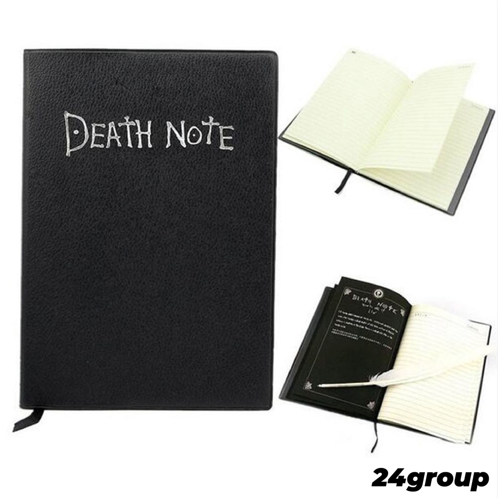 ✅ Sổ vở Death Note Cuốn Sổ Tử Thần Anime Manga tặng kèm bút lông và kẹp sách bìa da L kira Yagami Raito DeathNote RYUK