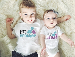 Big brother Lil Sister Áo thun Body Big brother Little Sister / brother Family Matching Romper