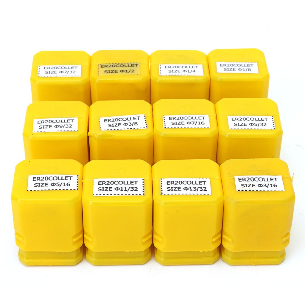12Pcs ER20 1/8"-1/2" Spring Collet Set for CNC Milling Engraving Machine Lathe | BigBuy360 - bigbuy360.vn