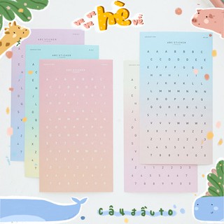 Bộ 2 Tấm Hình Dán Hàn Quốc Chữ Và Số Number and Alphabet Sticker Livework Korea