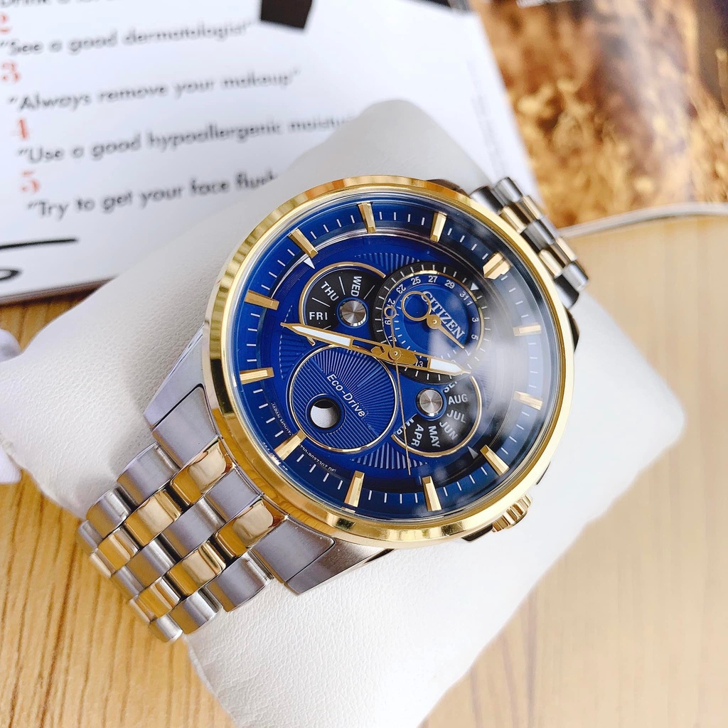 Đồng hồ nam chính hãng Citizen Eco-Drive Calendrier Moon Phase BU0054-52L- Máy pin năng lượng ánh sáng - Kính cường lực