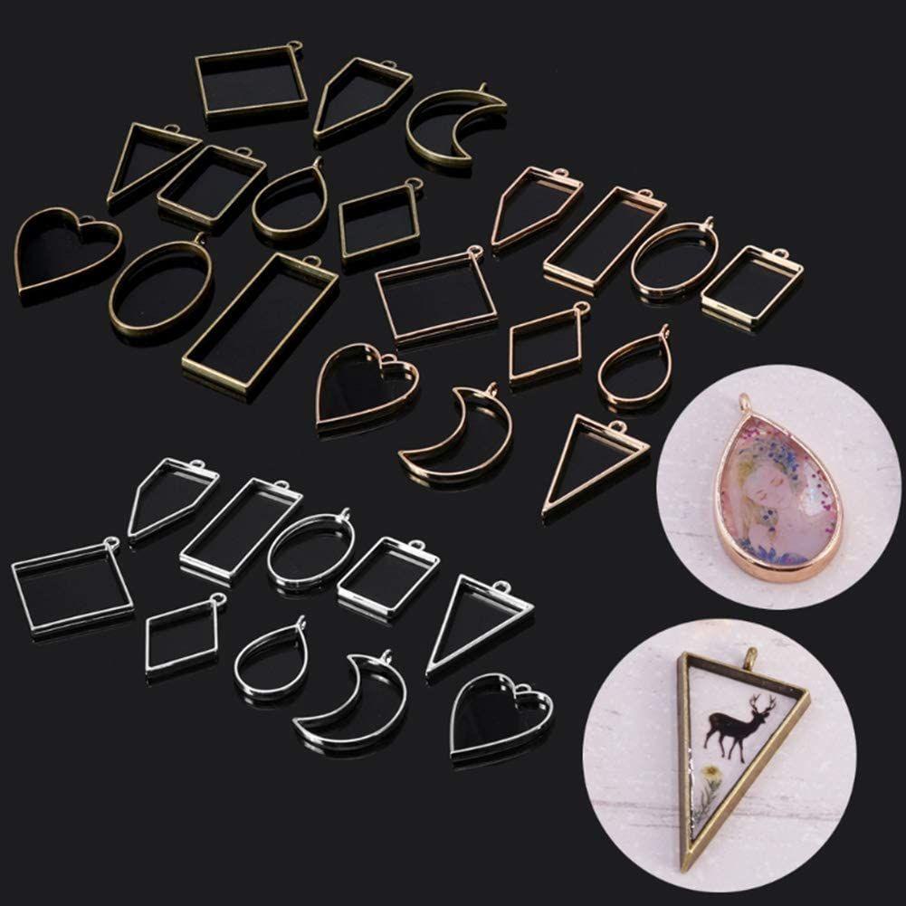 ROSE Set 10 / 30 Mặt Vòng cổ Đá Cabochon Hình Học Mới