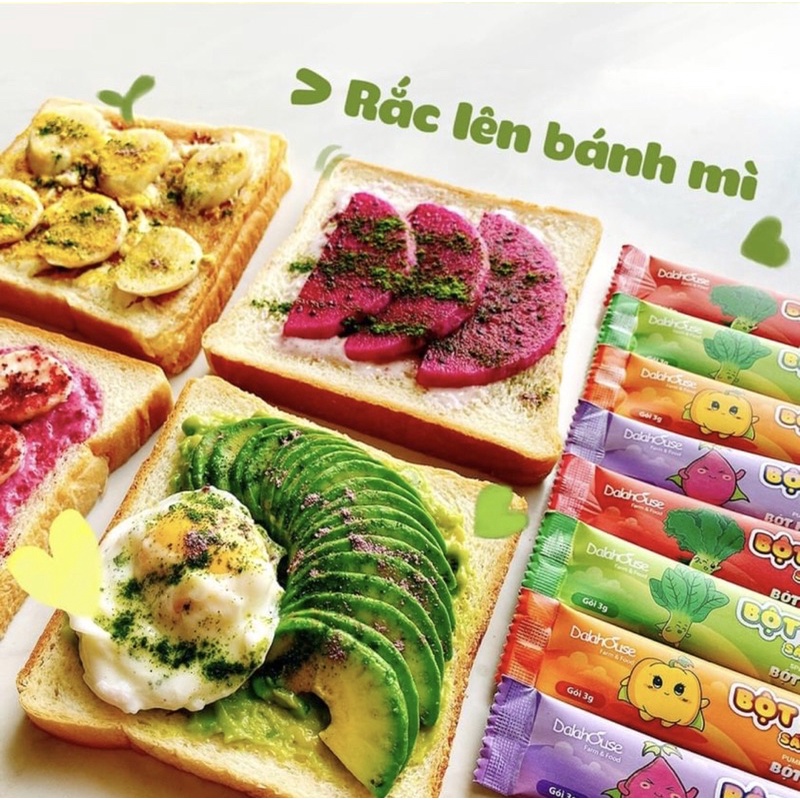 Bột rau củ dalahouse cho bé ăn dặm - gói 3g - Chùm ngây, kale, khoai lang, bó xôi - Nhà bum