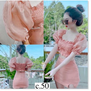(New) Sét Áo Tay Phồng Và Chân Váy Siêu Xinh