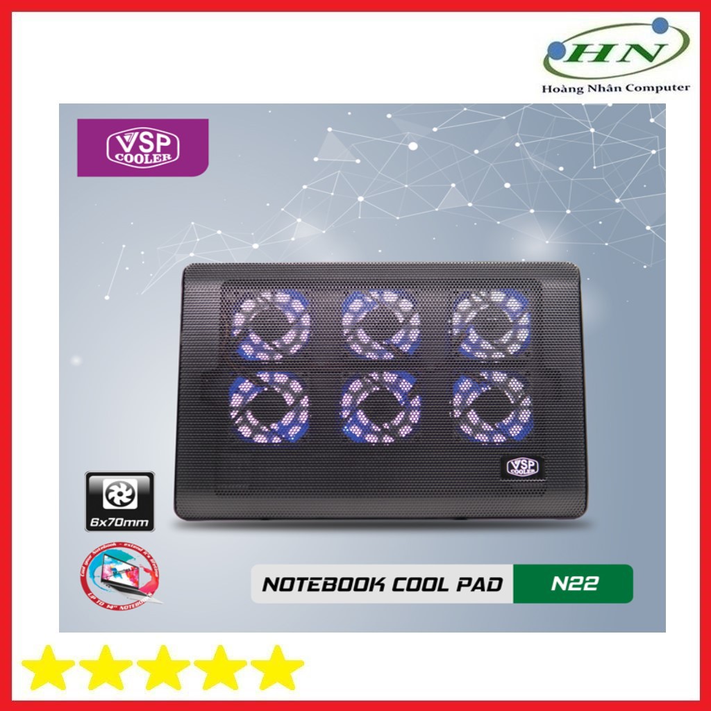 Đế Tản Nhiệt VSP Cooler N22 (6*Fan 7cm )