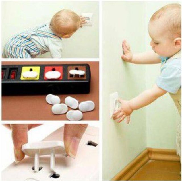 10 Chiếc Bịt Ổ Điện 2 Chân / Bịt Ổ Điện An Toàn Chống Giật Cho Bé