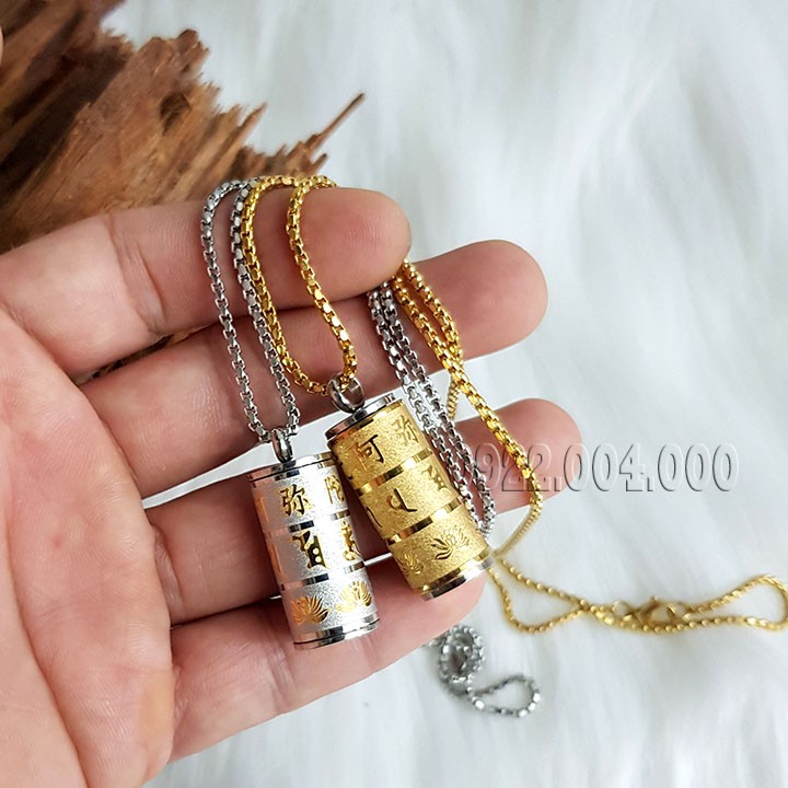 Dây chuyền khắc chú trong kinh phật, dây chuyền nam, dây chuyền nữ MZ1730.