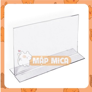 Kệ Menu Mica NGANG A4 Đế Lùa