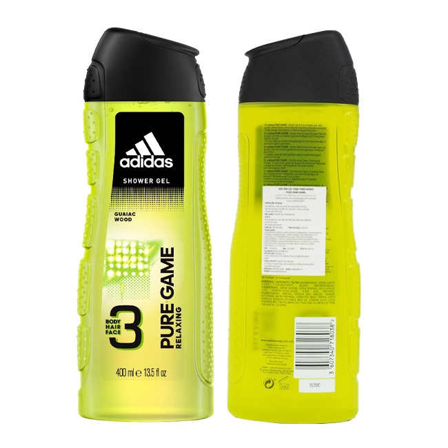 COMBO 2 Sữa Tắm Gội Toàn Thân Nam Adidas Pure Game 400ml