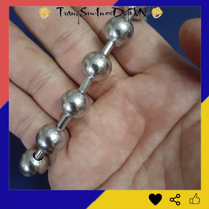 Lắc tay nam inox bi to 12mm sáng đẹp, không đen, thể hiện đẳng cấp phái mạnh