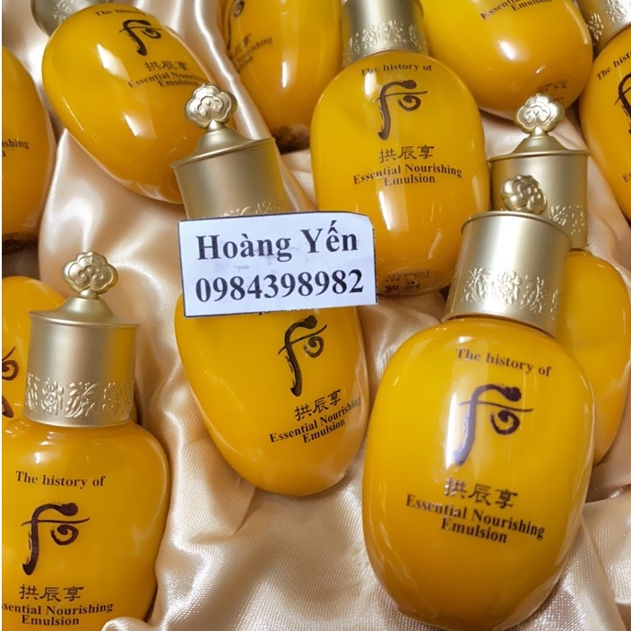 [1 LỌ-DATE 2023] Sữa dưỡng Whoo vàng Essential Nourishing Emulsion 20ml, tách set