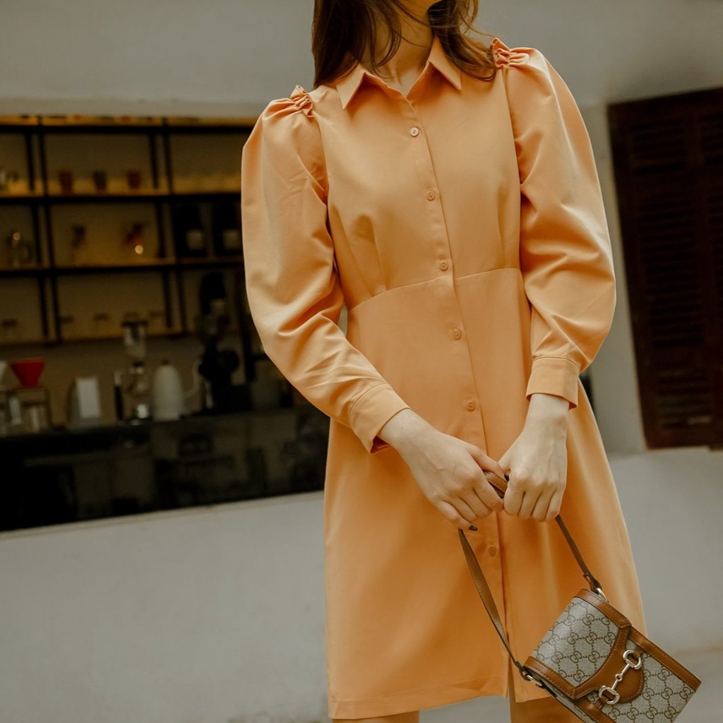 [MÉO SHOP] Váy Sơ Mi Dài Tay Hind