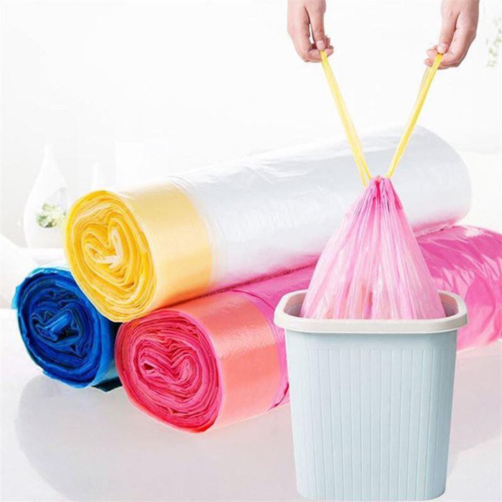 Túi Đựng Rác Sinh Học Tự Phân Hủy Có Dây Rút Size 45*50cm (15 túi/ 1 cuộn)