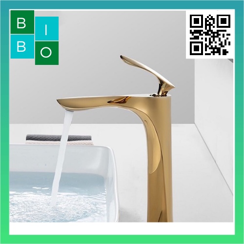 Vòi lavabo lá, vòi rửa mặt đồng mạ vàng cao cấp