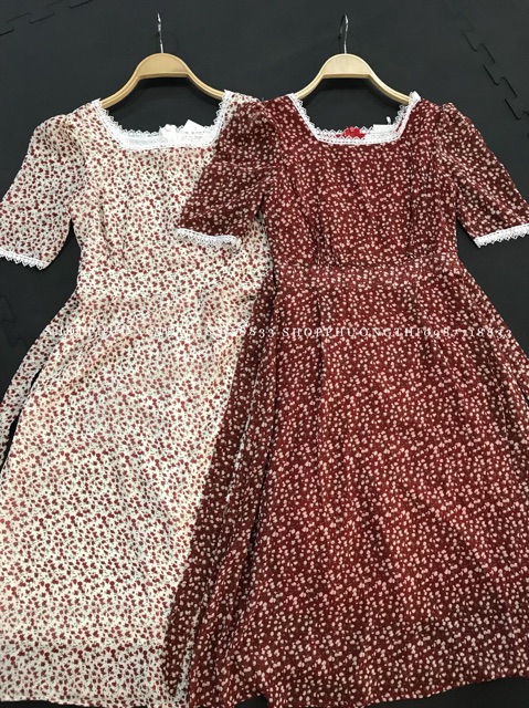 [VIDEO] Đầm hoa nhí cổ vuông ren tay ngắn - váy vintage tiểu thư | BigBuy360 - bigbuy360.vn