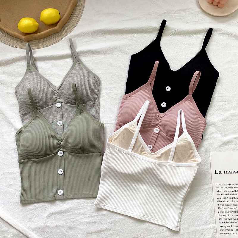 Áo croptop sát nách TAKETALK màu kẹo mềm mại thoải mái phong cách đường phố thời trang cho nữ