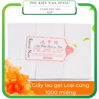 Giấy lau gel bông tẩy trang 1000 miếng Polish Remover Pads Loại cứng