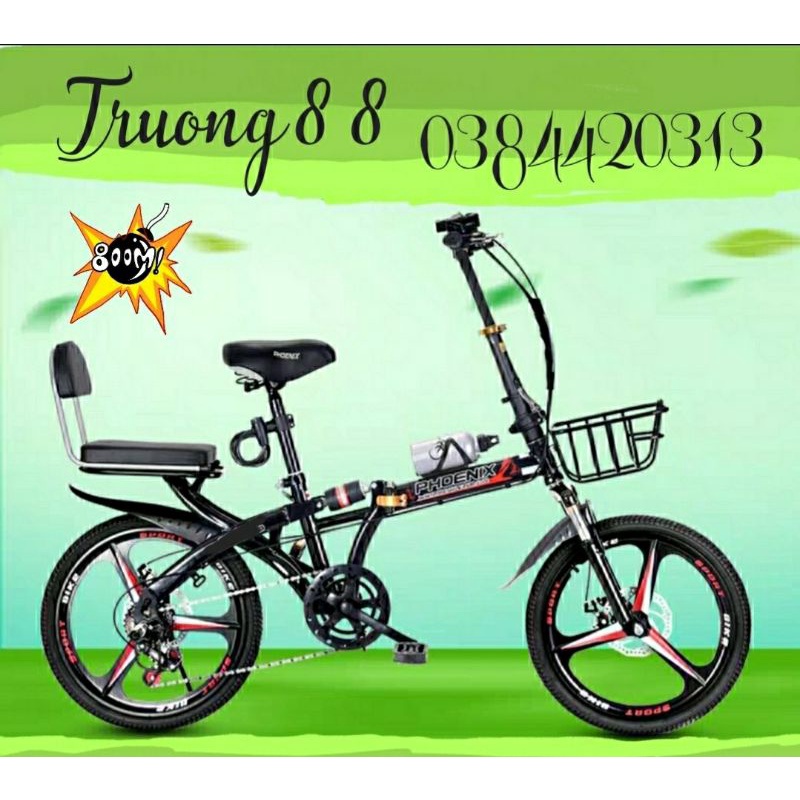 XE ĐẠP GẤP 20inh PHOENIX TON full phụ kiện