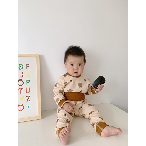 Body dài tay cho bé trai bé gái mẫu Quần áo trẻ em họa tiết chú sóc đáng yêu cho trẻ từ 3-12kg