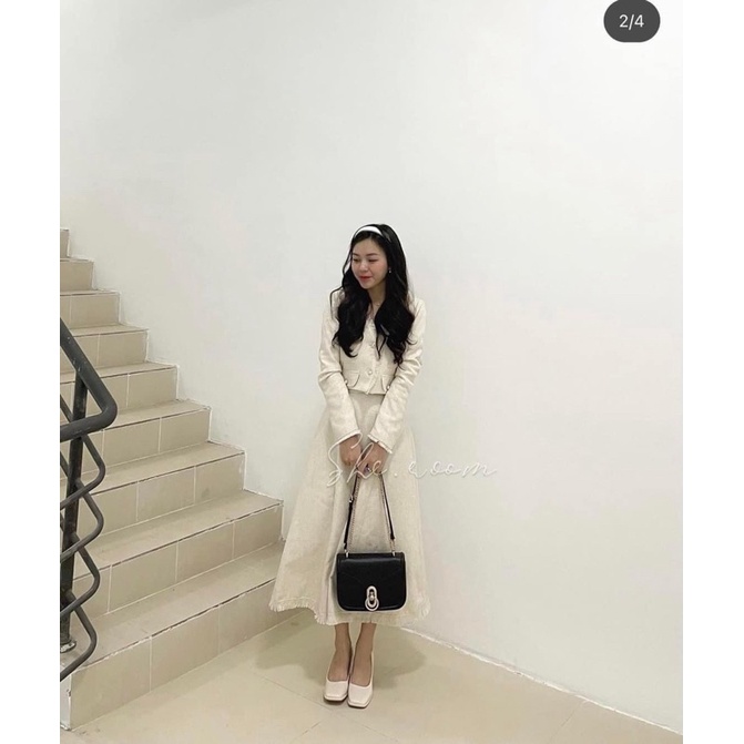 GIÀY TRẮNG GÓT VUÔNG TIỂU THƯ