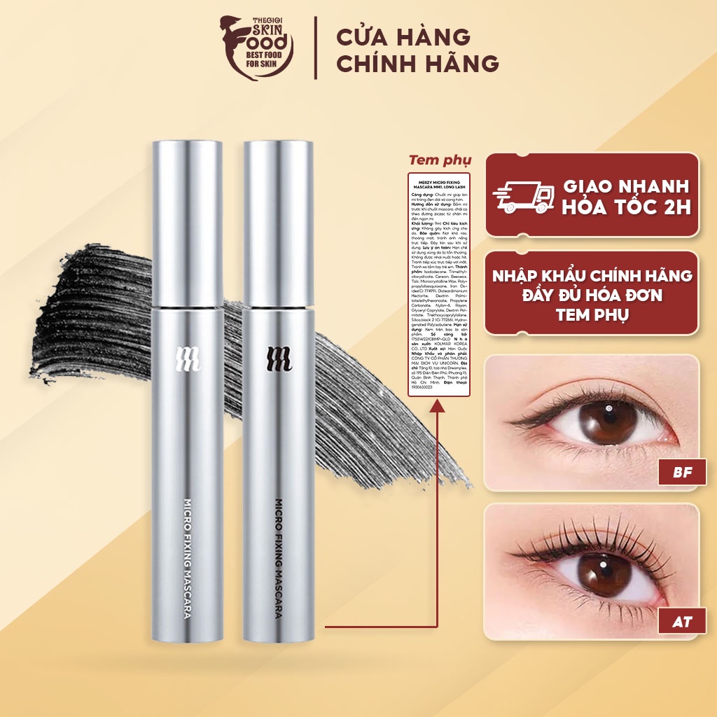 Mascara Cố Định, Làm Dài Và Dày Mi Merzy Micro Fixing Mascara 9ml