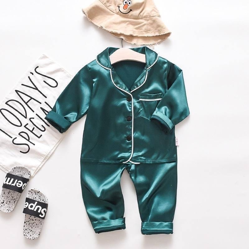 Đồ Bộ Pijama Cho Bé Trai Bé Gái Chất Lụa Cao Cấp, Đồ Ngủ Cho Bé Trai Bé Gái Từ 6-28Kg