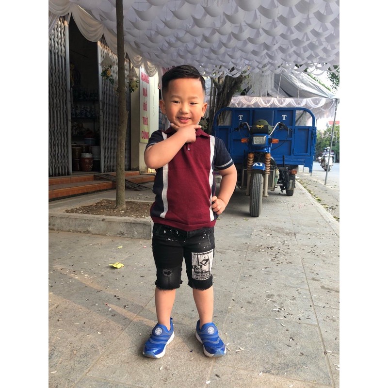 Quần bò jean ngố cho bé trai vẩy sơn(form nhỏ)
