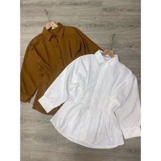 🌈ÁO SƠ MI CỔ ĐỨC CHIẾT LY EO TAY LỬNG💥