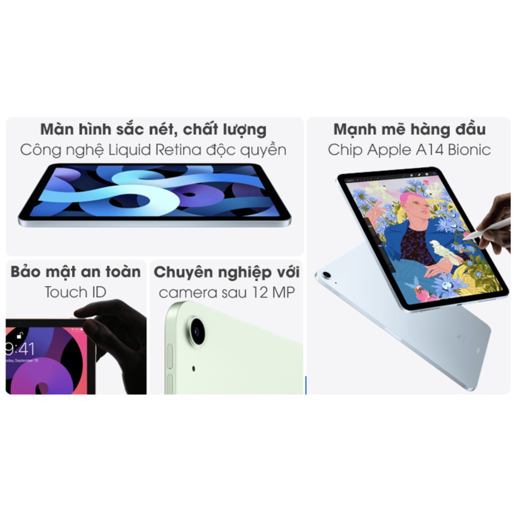 Apple iPad Air 4 10.9 inch Wi-Fi 64GB - ZA/A Hàng Chính Hãng Bảo Hành Apple tại Việt Nam- Ben Computer | BigBuy360 - bigbuy360.vn