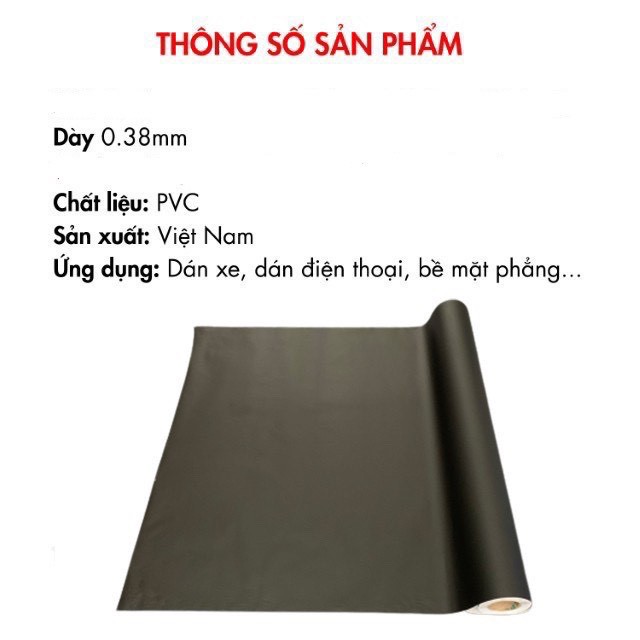 Decal Đen Nhám &lt; Đen Sần&gt; Sẵn Keo Chống Nước dán Xe , Kính và Nhiều Vật Dụng