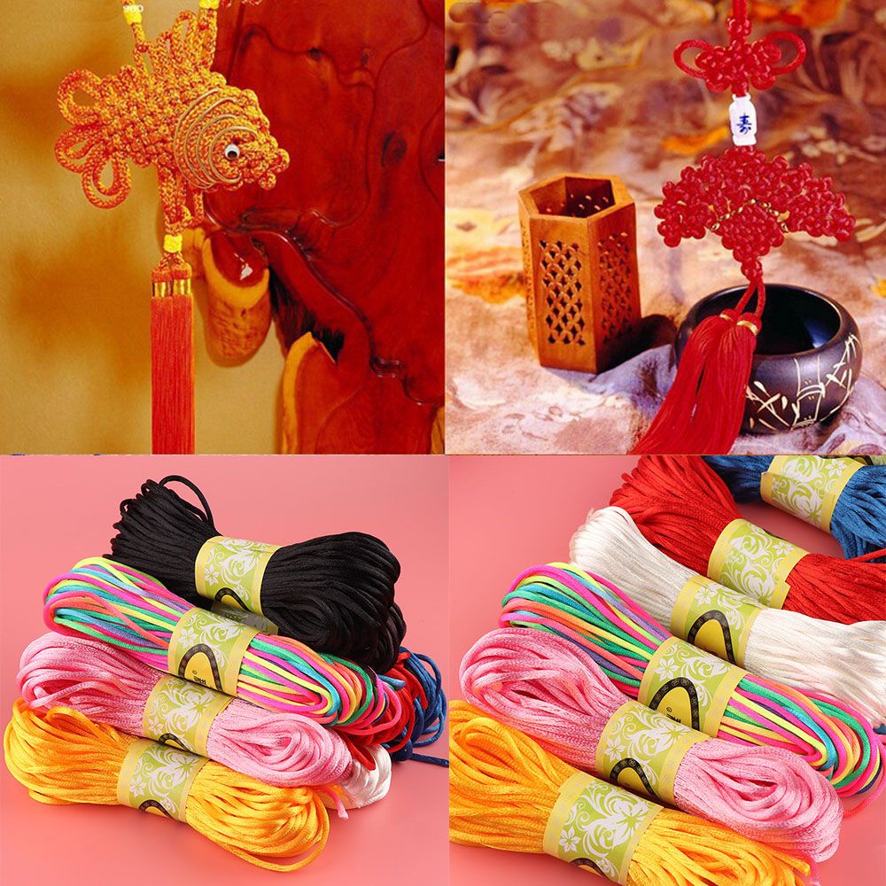 Cuộn dây vải lụa satin 2mm mềm mại dài 20m nhiều màu dùng làm đồ thủ công
