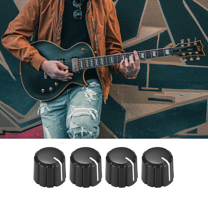 10 Nút Chỉnh Âm Lượng Cho Guitar Điện Loại D Màu Đen 6mm