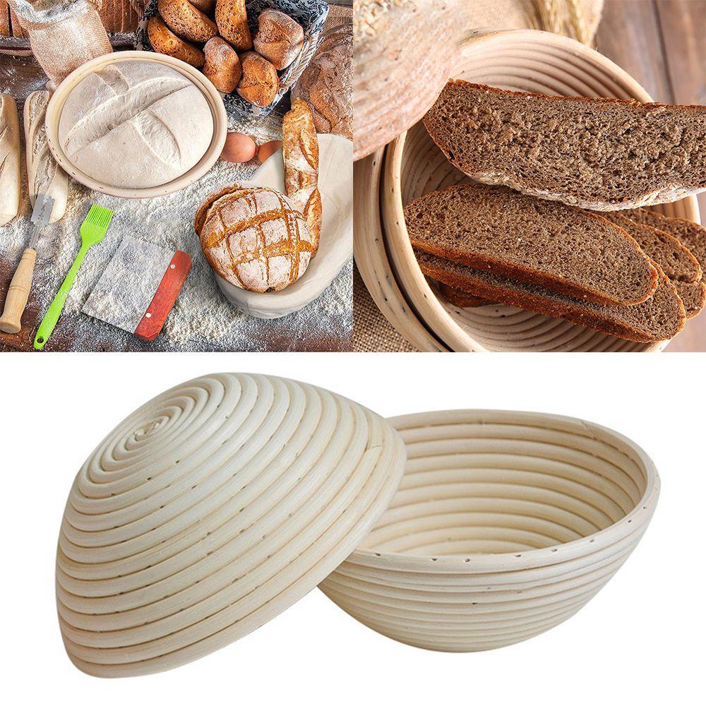 KUNHEV Giỏ Đan Mây Hình Tròn Dùng Ủ Bột Làm Bánh Tiện Dụng