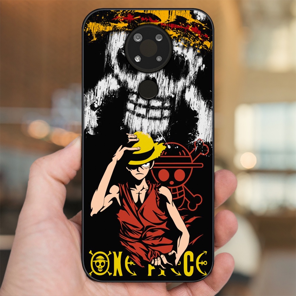 Ốp lưng Nokia 3.4 viền đen in hình Luffy One Piece