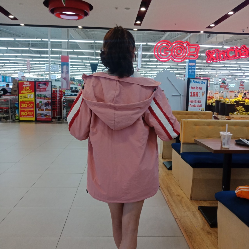 Áo khoác dù có mũ tháo rời, có size từ 35kg, áo khoác gió nữ, hàng 2 lớp siêu dày dặn AK05