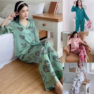 🍒 bộ pijama lụa satin in 3d , size xl-2xl , tay ngắn - tay dài