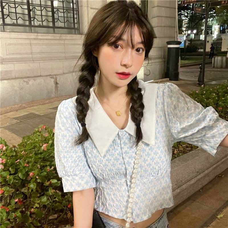 Áo Sơ Mi Tay Phồng Họa Tiết Hoa Thời Trang Mùa Hè Mới Cho Nữ