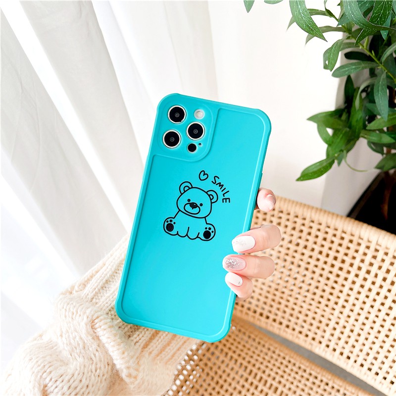 Ốp lưng iphone Smile Bear cạnh vuông in hình viền 5/5s/6/6plus/6s/6splus/7/7plus/8/8plus/x/xs/11/12/pro/max/plus/promax | BigBuy360 - bigbuy360.vn