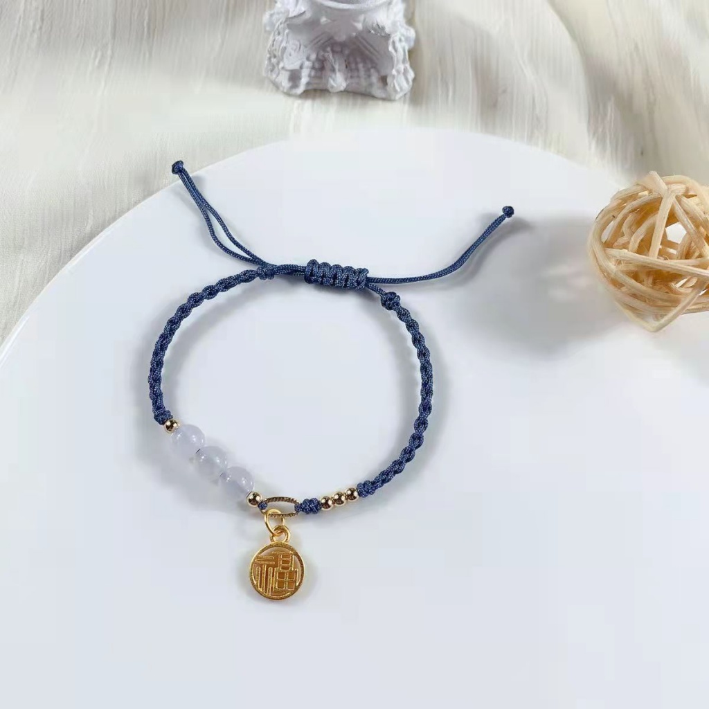 Năm mới!Vòng Đeo Tay Dây Bện Phong Cách Fu Thời Trang Mới Có Thể Điều Chỉnh Làm Quà Tặng Ngày Lễ Tình Nhân Cho Học Sinh