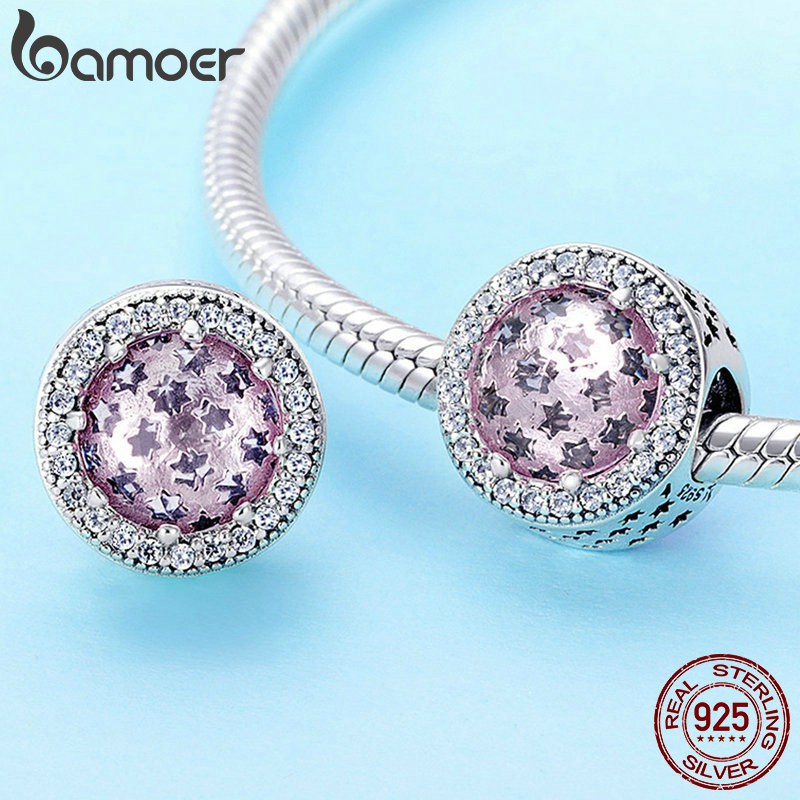 Hạt charm phối dây BAMOER PAS205 chất liệu bạc 925 10 màu thời trang