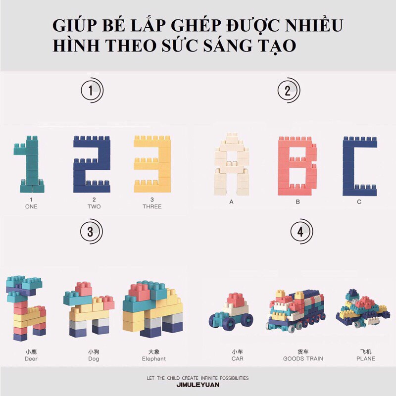 Bộ lego ghép hình 520 chi tiết cho bé