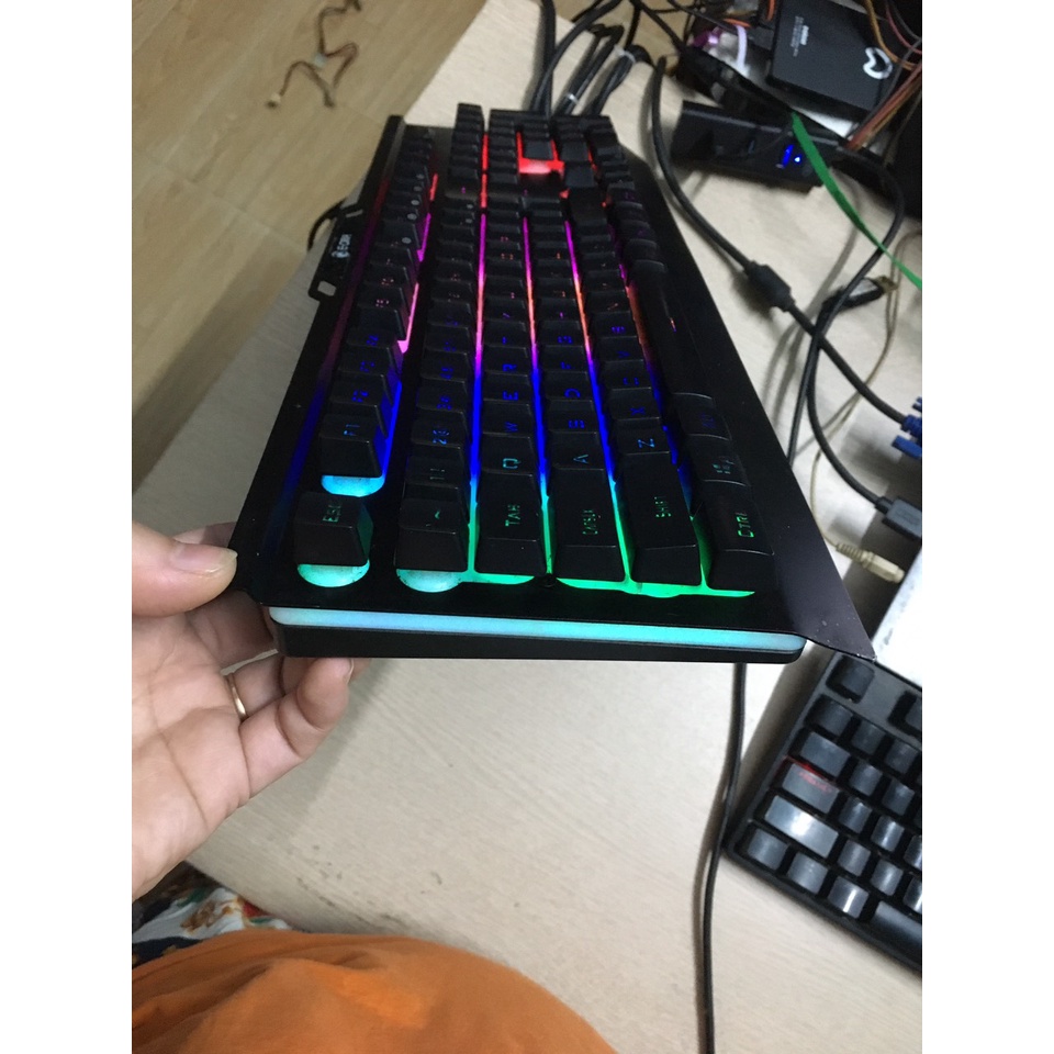 Bàn Phím Chuột Giả Cơ LangtuK002 - Chuyên game - Có đèn LED RGB,  7 màu - Hàng cũ thanh lý dùng tốt cho máy tính, laptop